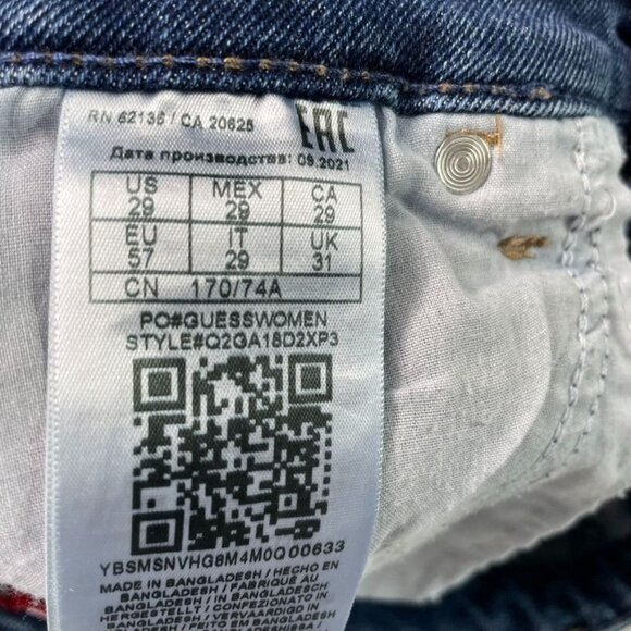 Guess Los Angeles Blue Jean Denim u Short Shorts Daisy Dukes Hot Pants Size 29 C - Picture 9 of 9